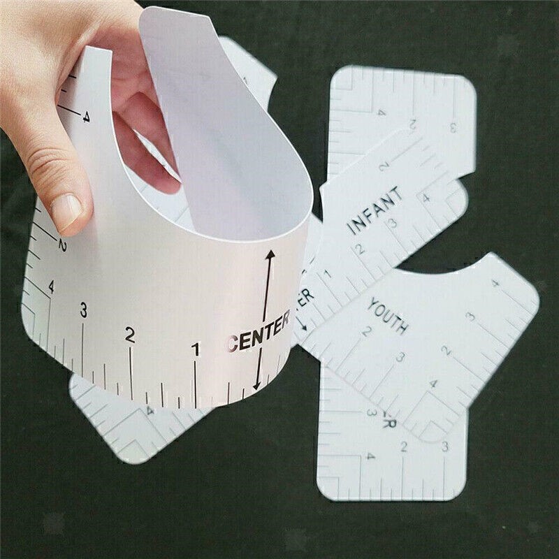 4PCS T-Shirt Ruler Guide Centering HTV Alignment Tool for Cricut vinyl Decals