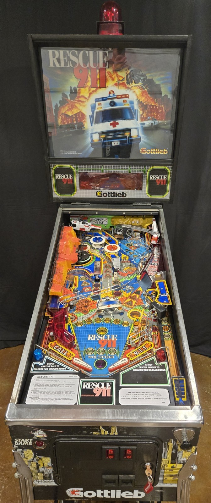 Refurbished Rescue 911 Pinball Machine (Gottlieb) 1994
