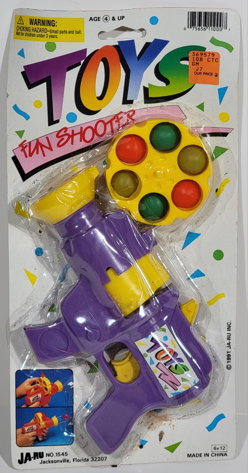 Vintage Ja-Ru Toys Fun Shooter No. 1545 Purple Gun