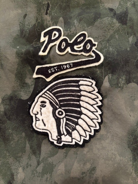 Set 2  Polo Ralph Lauren Rugby Sportsman Club Indian Chief  1967 Sew On patch