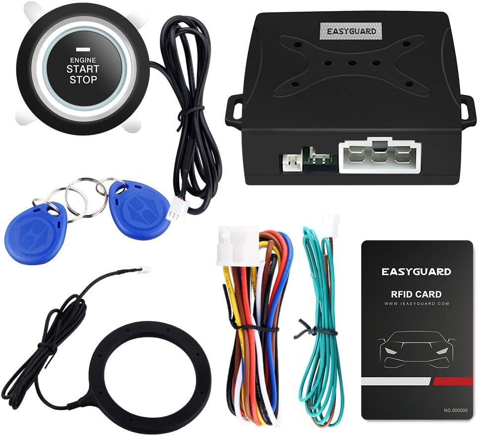 EC004 Smart RFID Push Engine Start Button kit & Keyless Go System Upgrade Key...
