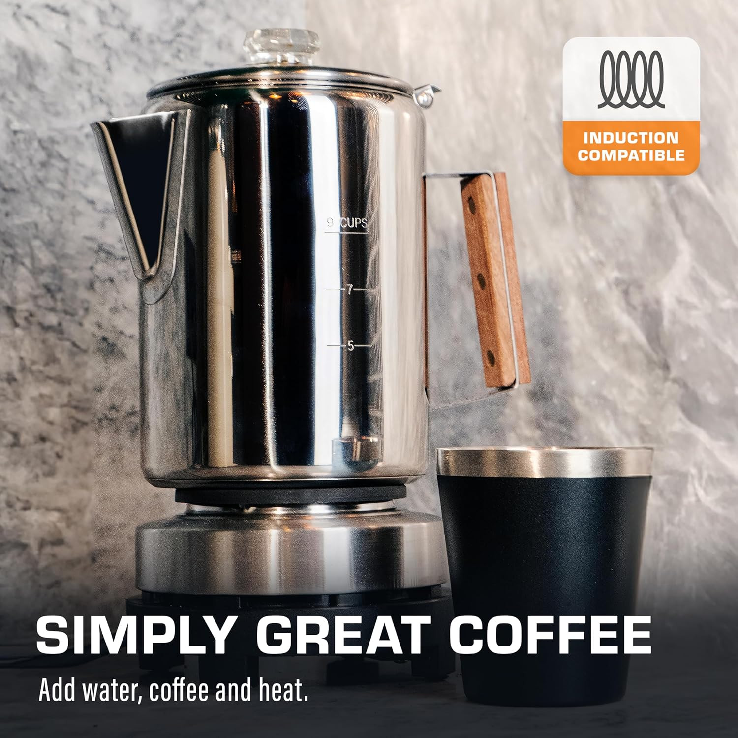 Bozeman Induction Coffee Maker — Percolator Coffee Pot, Coffee Percolator – Brew
