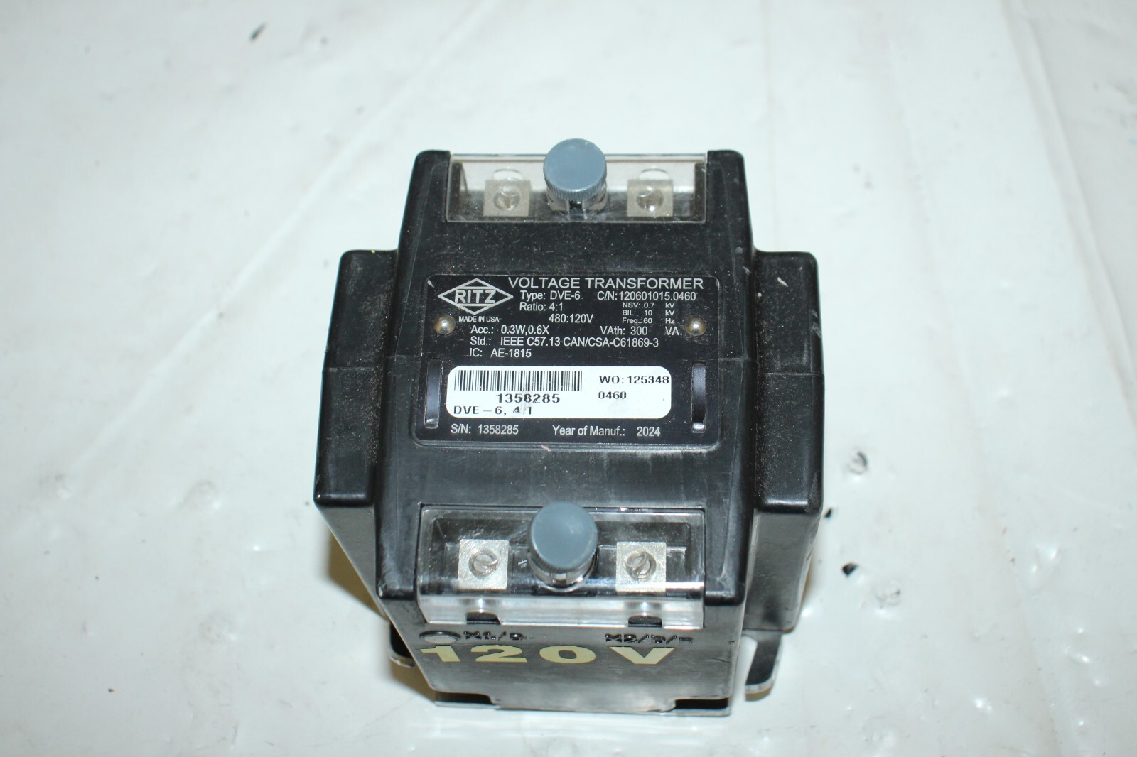Ritz Voltage Transformer DVE-6 4:1 120V 480V