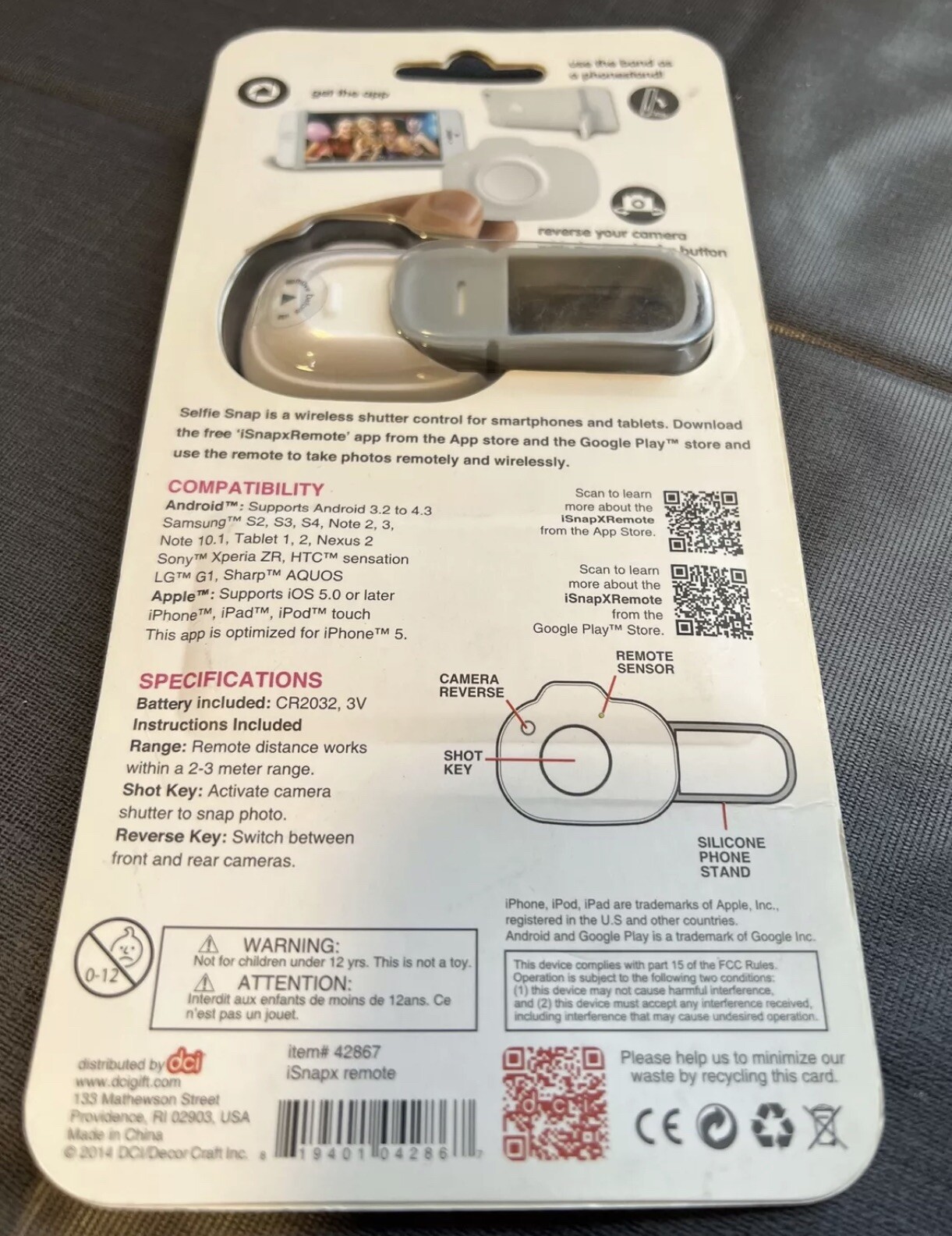 DCI Selfie Snaps Wireless Shutter Control for Smartphones New in package