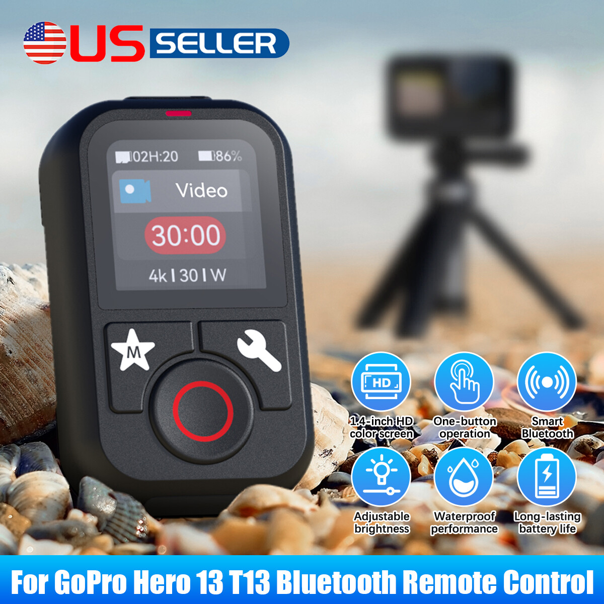For GoPro Hero 13/12/11/10/9/MAX Handheld Wireless Bluetooth Remote Control 2024