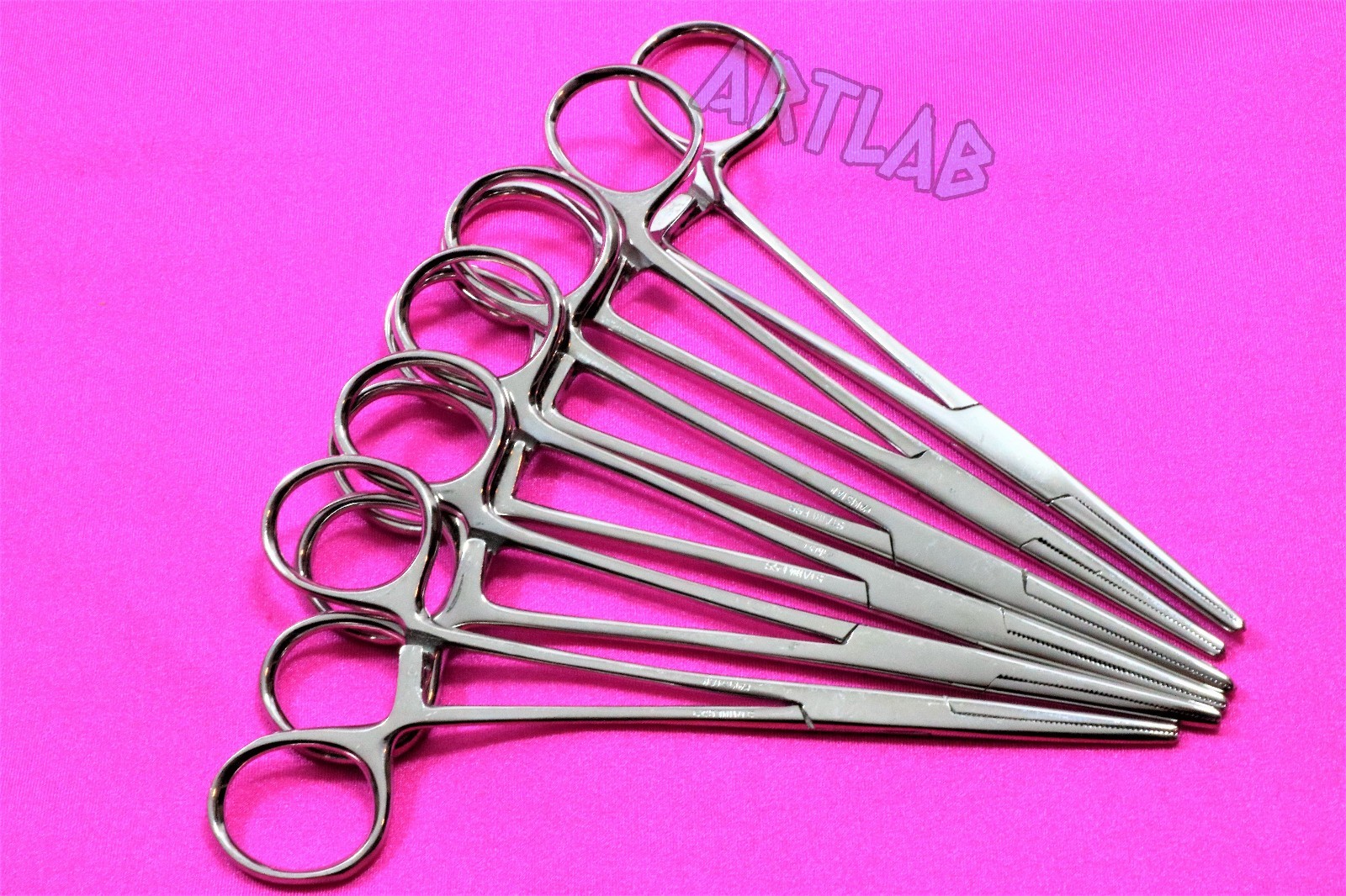 6 PC MOSQUITO HEMOSTAT FORCEPS 5.5" STRAIGHT STAINLESS STEEL SURGICAL MEDICAL