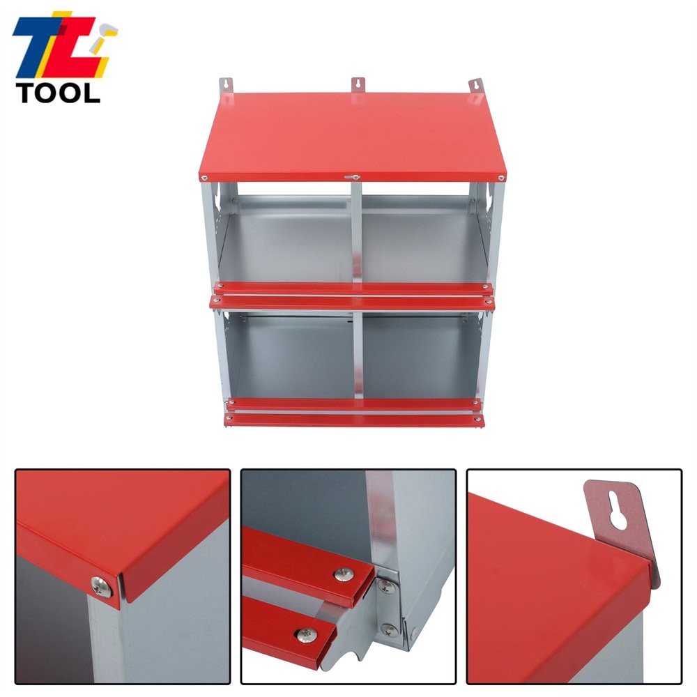 4 Holes Red Chicken Laying Box Chicken Ducks Eggs Nesting Boxes Wall Mount