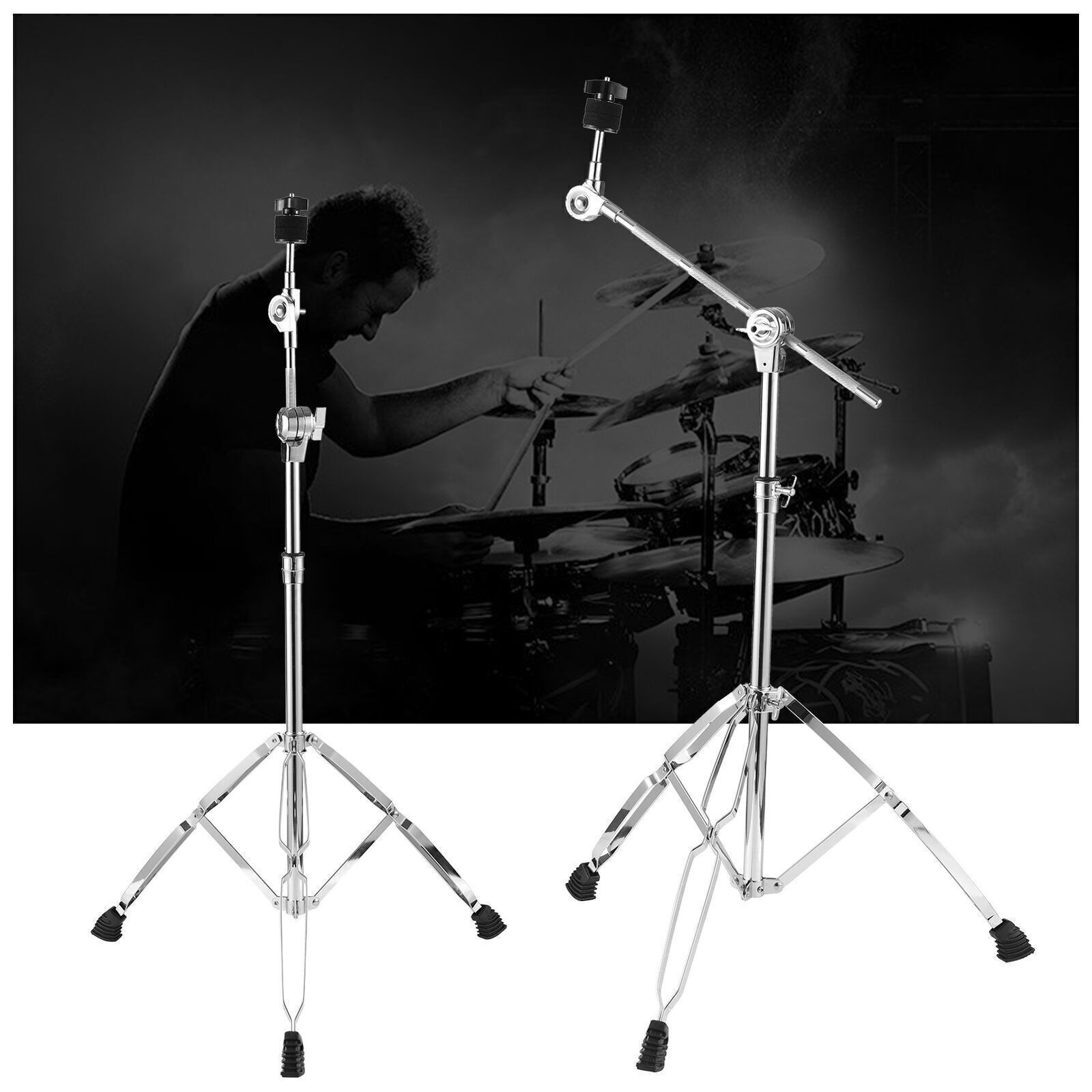 Straight Boom Cymbal Stand Double Braced Heavy Duty Alloy Tripod Stand Holder N