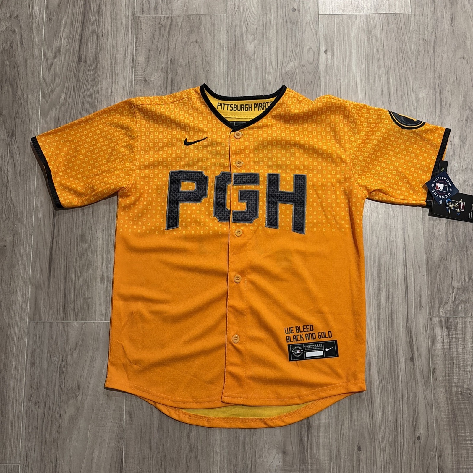 YOUTH LARGE #30 Paul Skenes - City Connect stitched jersey -  Gold Yellow