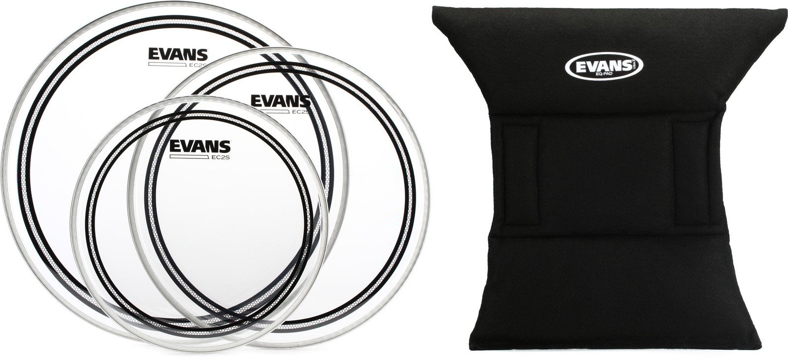 Evans ETP-EC2SCLR-F + Evans EQPAD Value Bundle