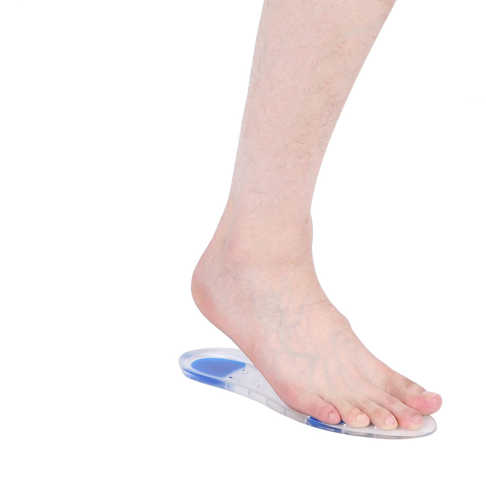 2 Pairs Elastic Silicone Insoles High Impact Absorption Arch Support For WT