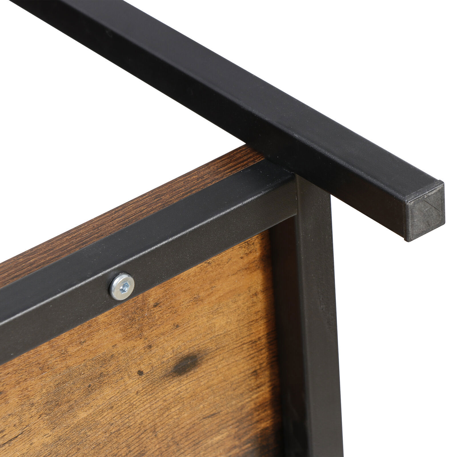 2-Tier Industrial Coffee Table Rectangle TV Stand Side End Table w/Storage Shelf
