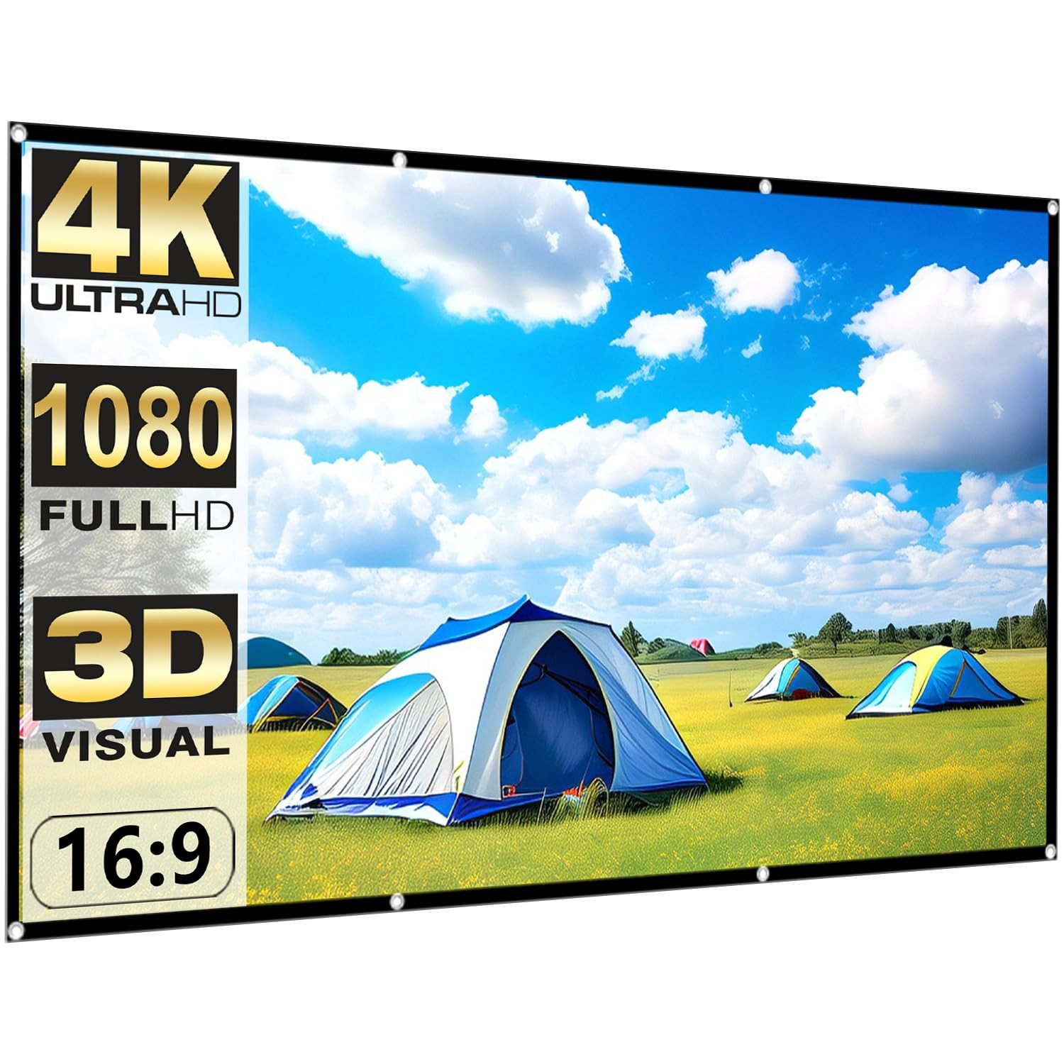 Outdoor Movie Projector Screen 120 inch: Wrinkle-Free and Foldable Projection...