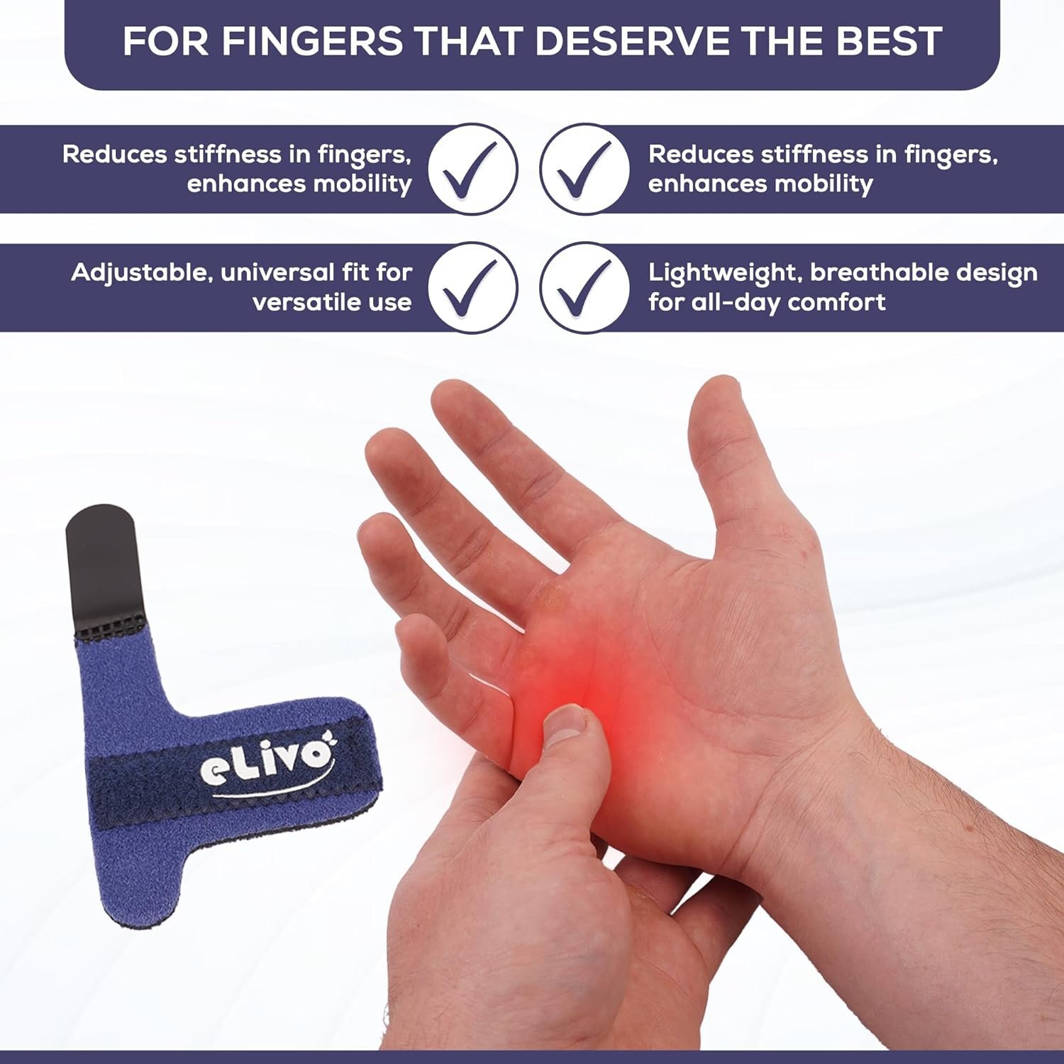 MedVance Elivo Finger Splint, Trigger Finger Support Brace for Thumb, Index,...