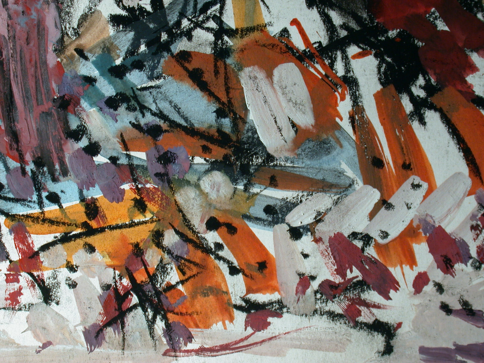 Jelle Hoogstra (Leeuwarden 1924 - 2003 Rotterdam) 5 colorful birds on a branch.