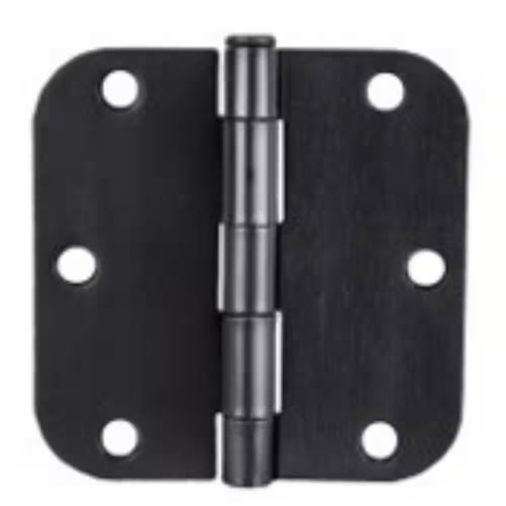 3.5 In. X 3.5 In. Matte Black Full Mortise Residential 5/8 In. Radius Standard D