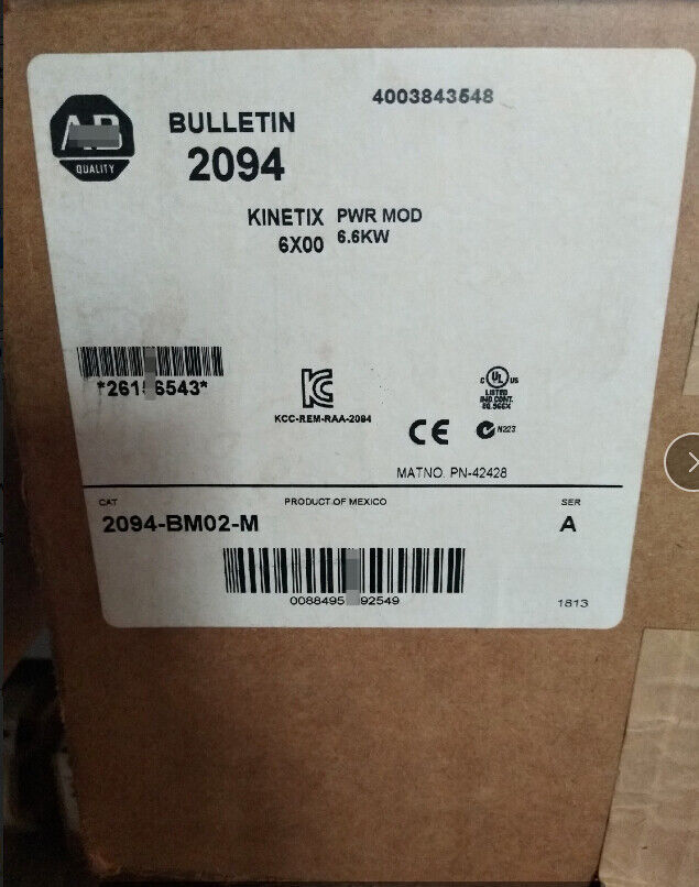 New Factory Sealed Allen-Bradley 2094-BM02-M Power Module Axis 460V 15A Inv