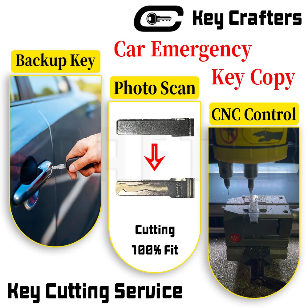 Key Crafters CNC Precision Car Emergency Key Blade Photo Scanning Recognition Ke
