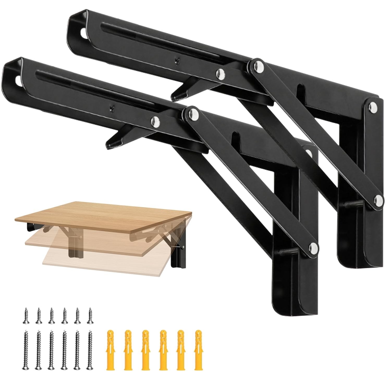 Folding Shelf Brackets 24 inch Foldable Shelf Bracket Heavy Duty Collapsible ...