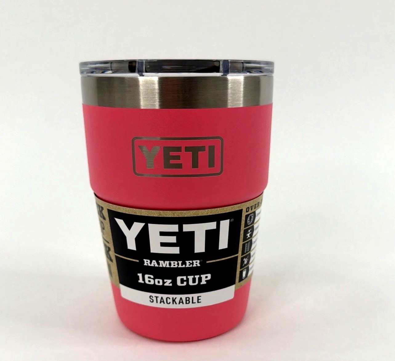 NEW Yeti Rambler 16oz Stackable Tropical Pink- Brand New -