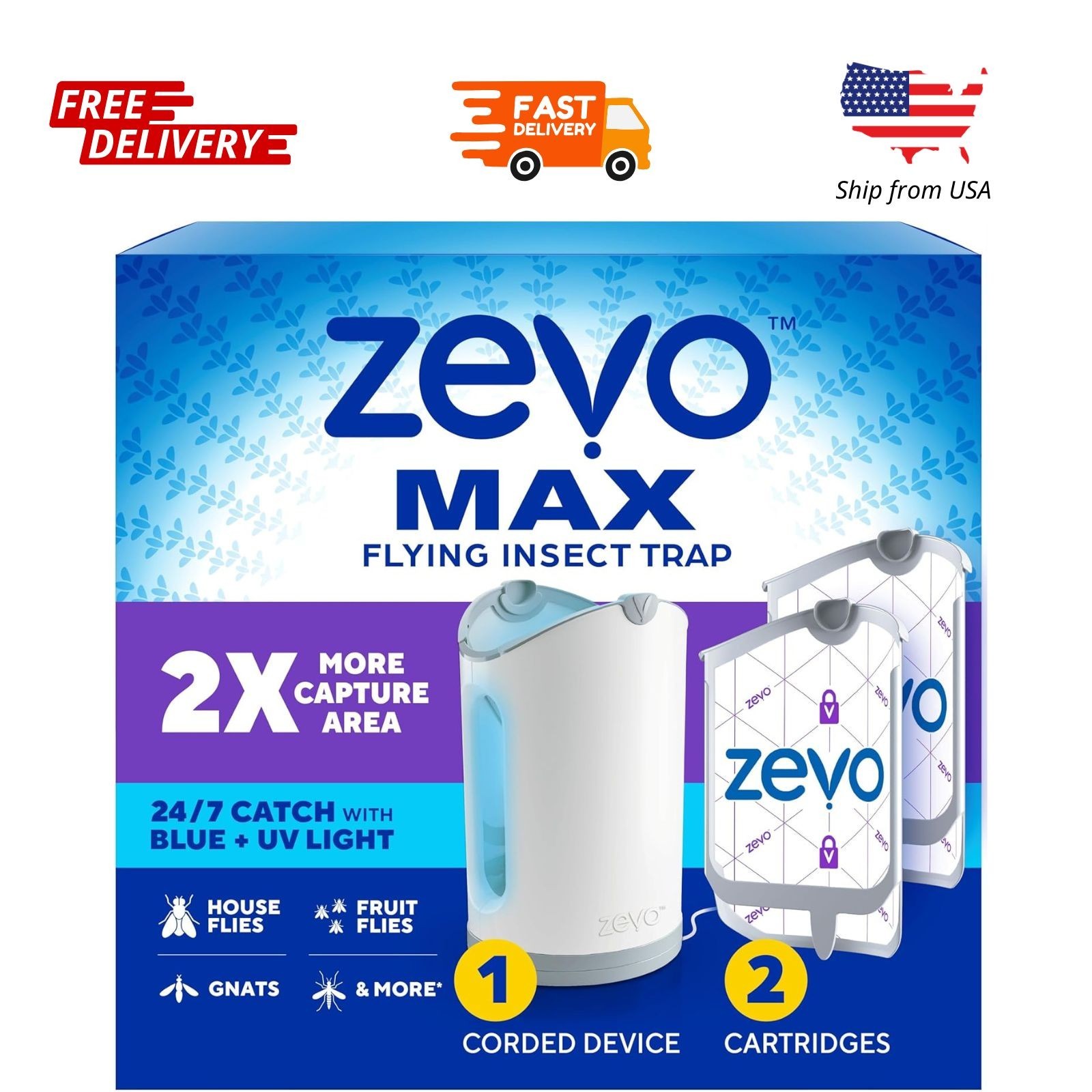 Zevo Max Flying Insect Indoor Fly Trap: Easy, Mess-Free Solution