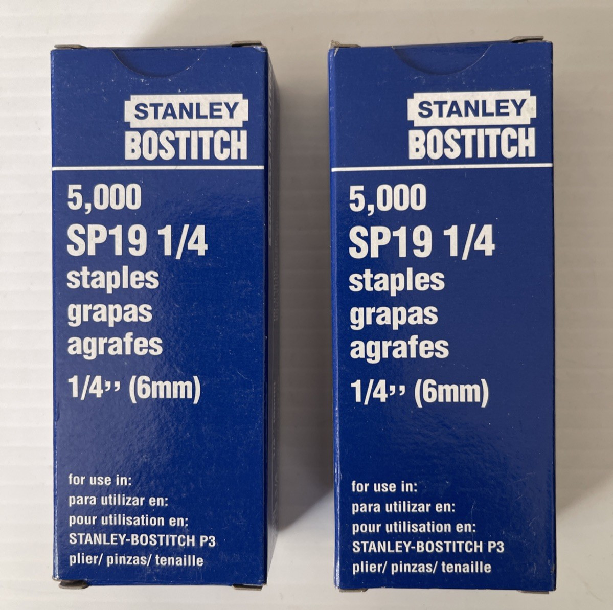 Lot 2 Packs  1/4" Stanley Bostitch P3 Staples (SP19-1/4) 5,000 Each Office USA