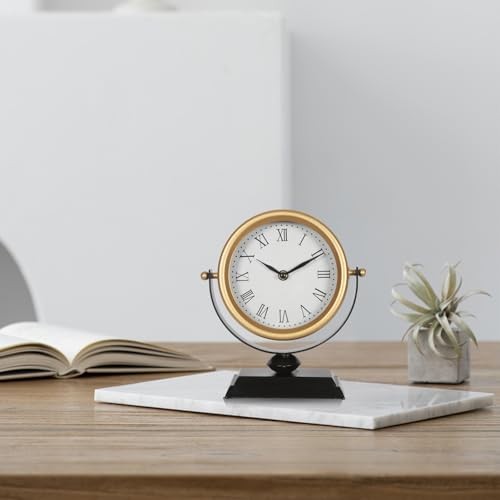 Desk Clock - Classic Vintage Clock and Decorative Shelf Decor,Silent Non