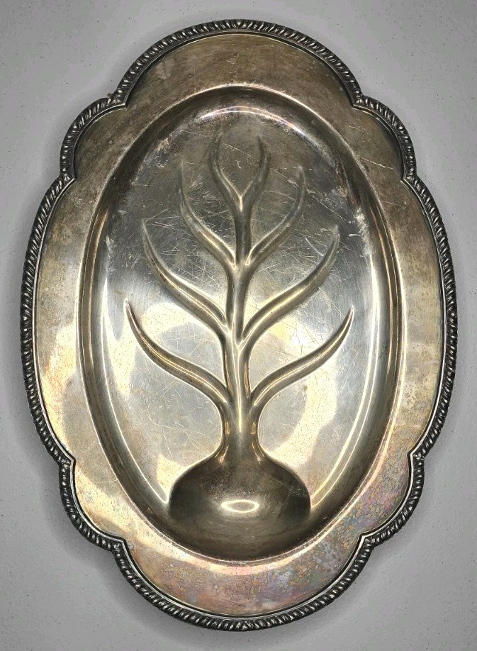 Wallace Tree Melford EPNS M601 16" X 12" Silver Plated Footed Serving Platter