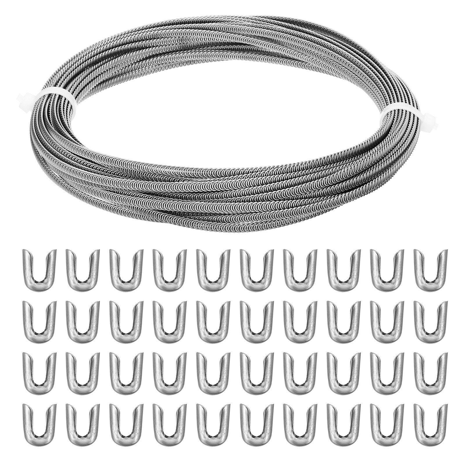 50ft 304 Stainless Corset Boning Spiral Steel Metal Boning w 32 Steel Boning Tip