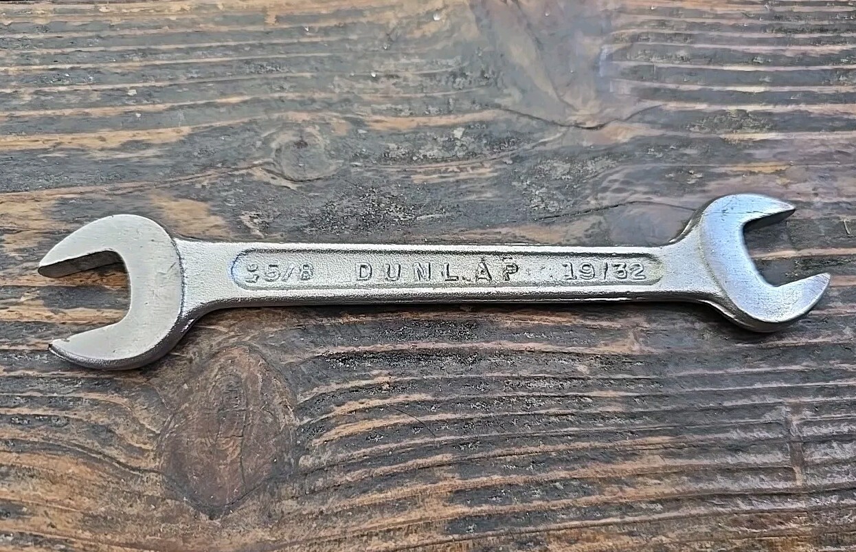 Dunlap Wrench Double Open End 5/8" X 19/32" SAE Made in USA