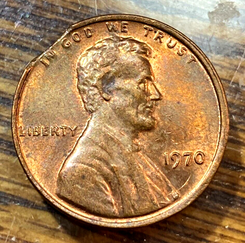1970 Lincoln Cent Choice BU 5% Curved Clip CHRC