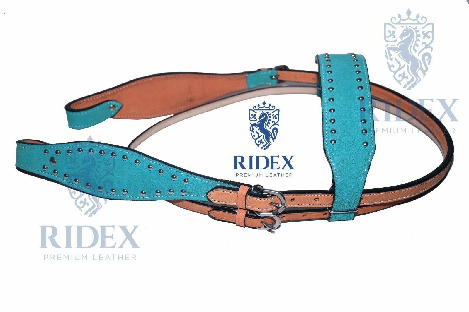 Premium Leather Headstall & Breast Plate Collar Set All Size Free Shipping.