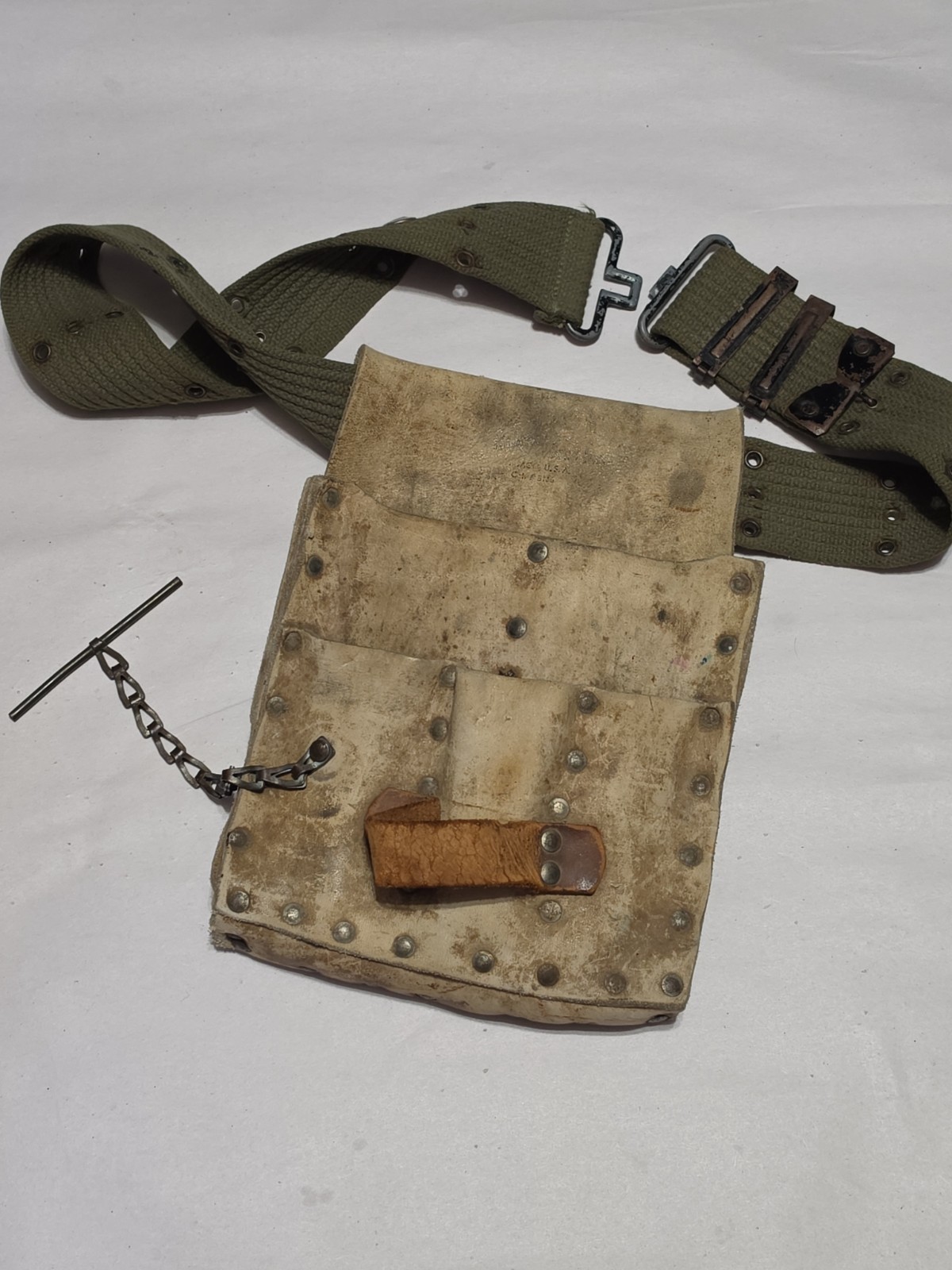 Vintage Klein Electricians Tool Belt Pouch 5166 Rugged Durable Leather T Chain