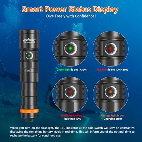 Scuba Dive Light ORCATORCH DC710 3000 Lumen Type C