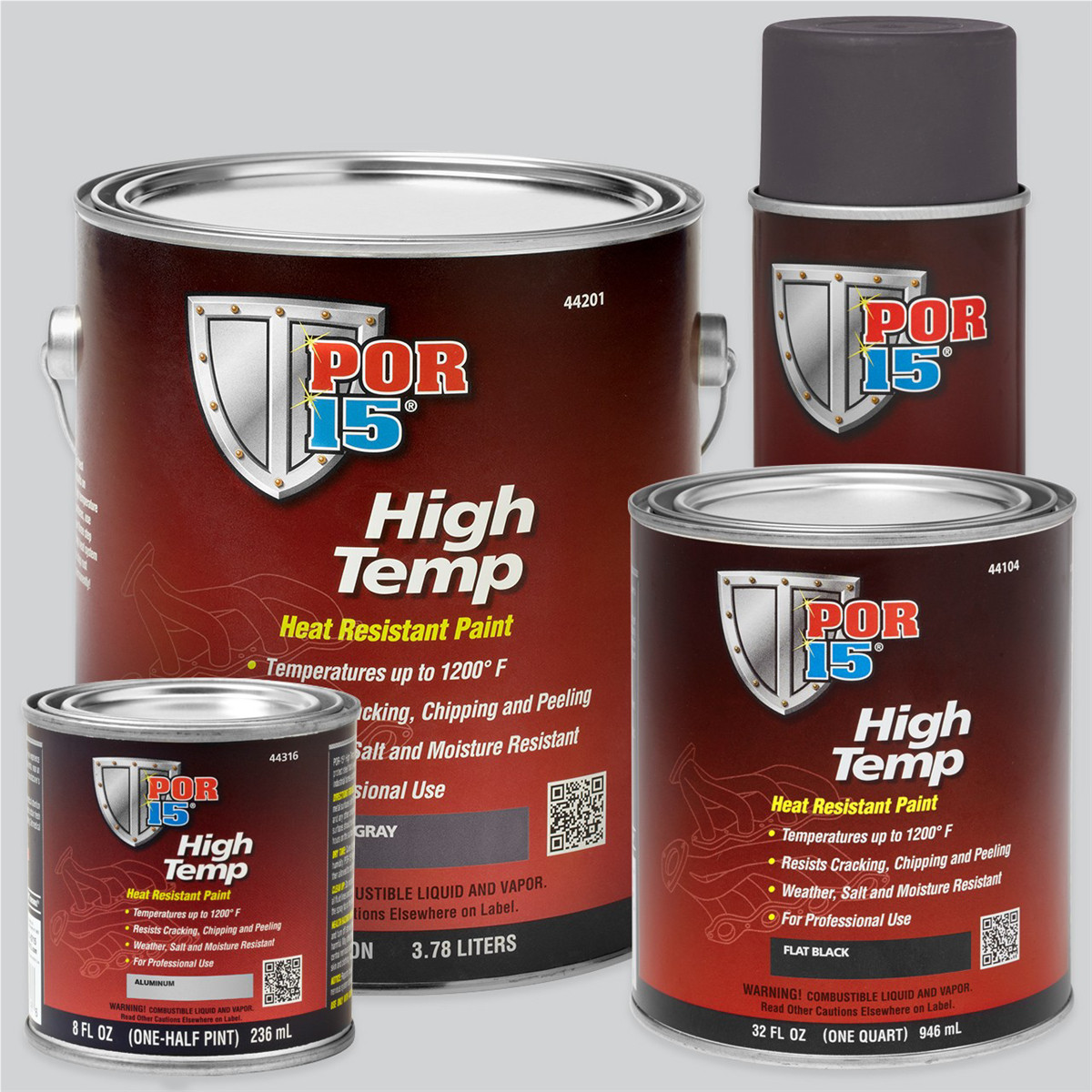 POR-15 INC 44216 Heat Resistant High Temperature Paint, 8 oz Can, Manifold Gray