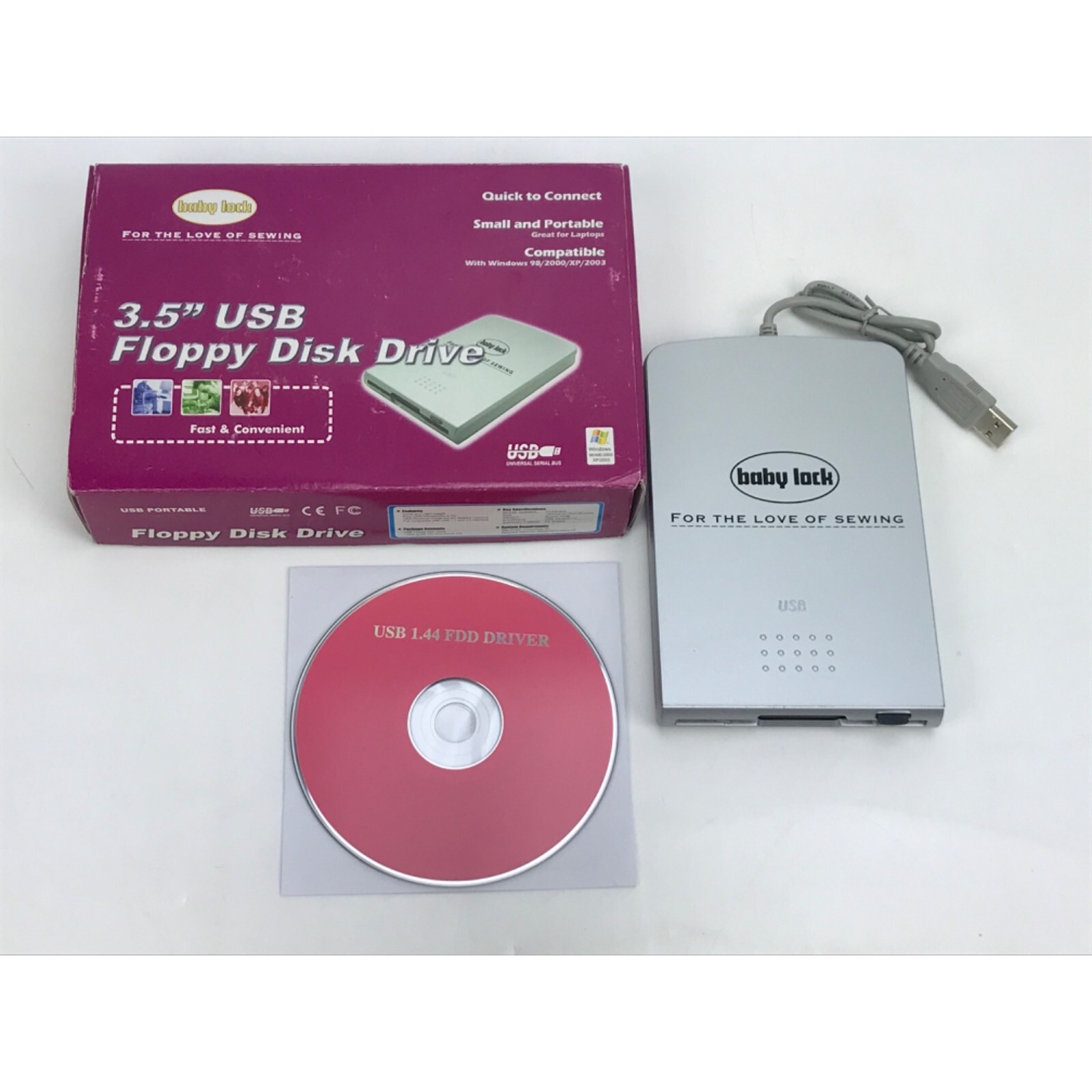 Baby Lock FT-CN-603 USB 3.5" Floppy Disk Drive Windows 98/2000/XP Compatible