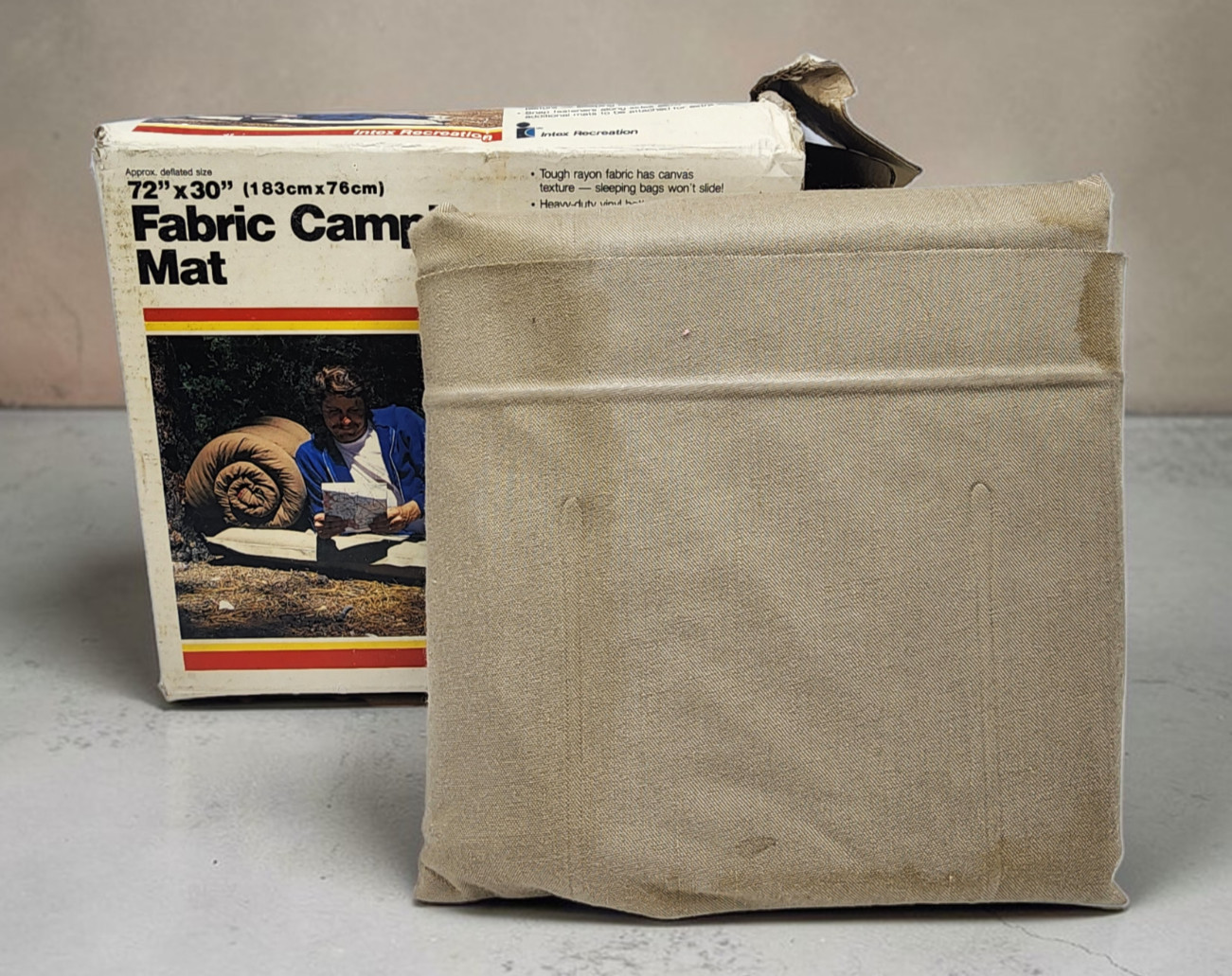 VTG Intex Fabric Camping Mat 72" x30" 1984 80s Retro Durable