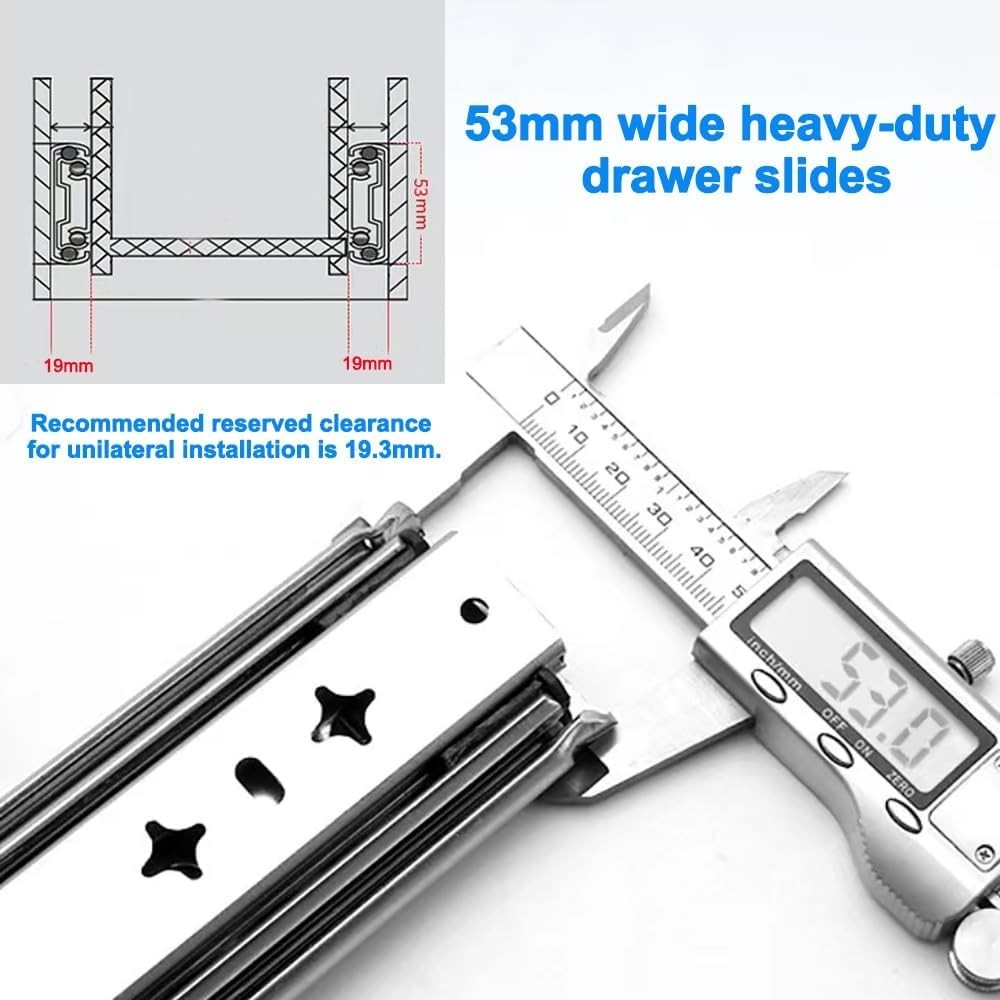 Smooth-Functioning 22 Inch Heavy Duty Drawer Slides with Secure Lock Mechanism