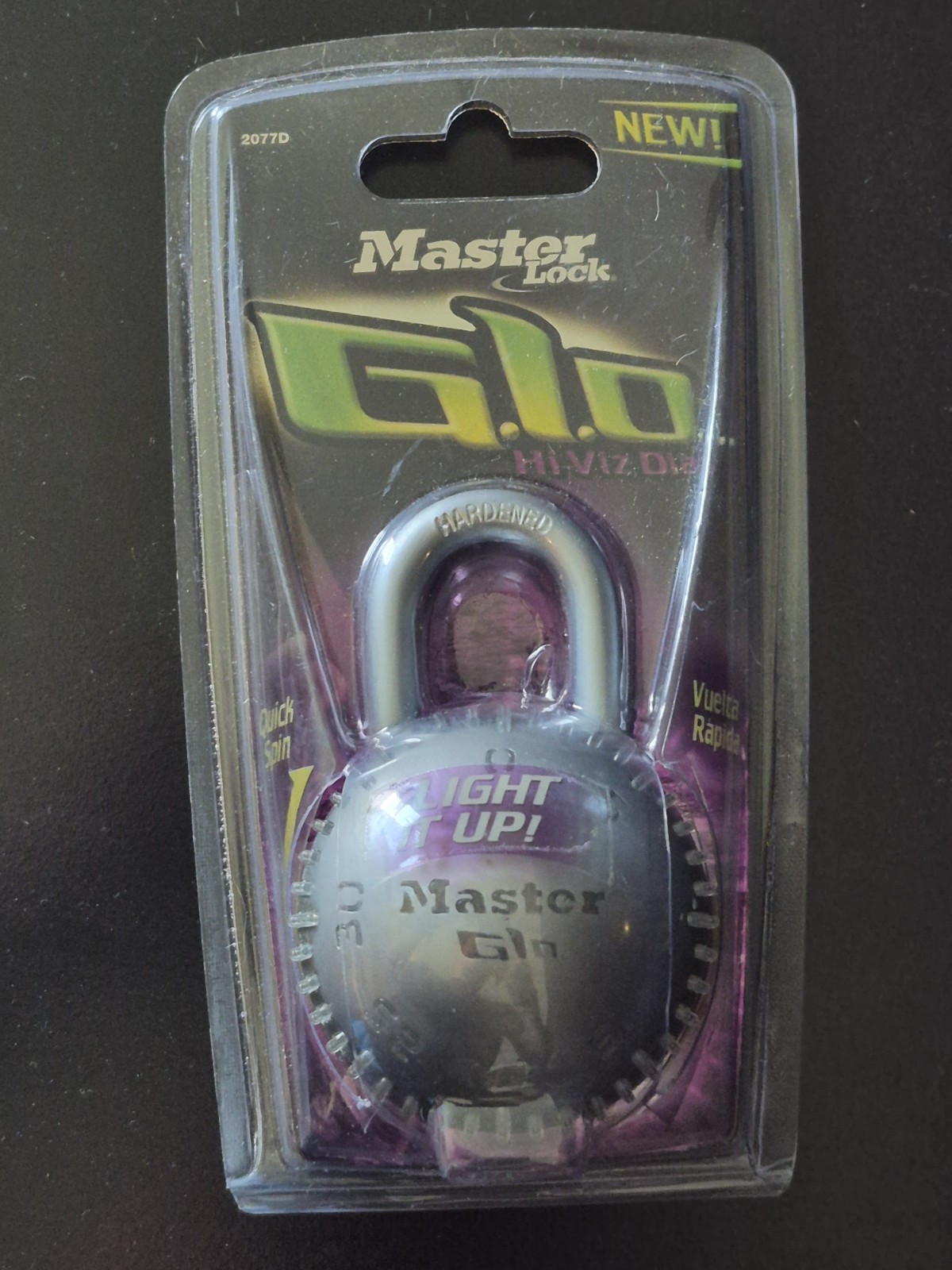 Master Lock G.l.o Hi-Viz Dial Combination Purple Padlock 2077D DISCONTINUED