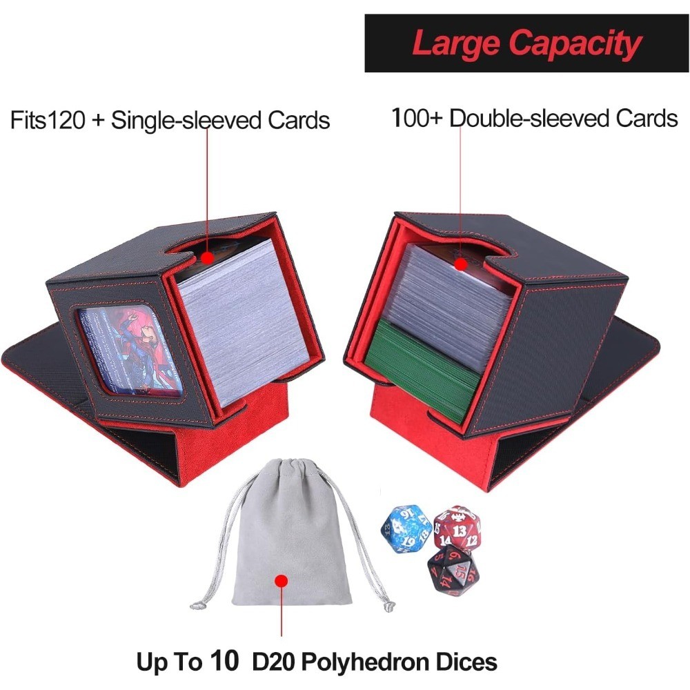 MTG Deck Box for Commander Display,Card Deck Box Fits 100 Double Sleeved Cards,