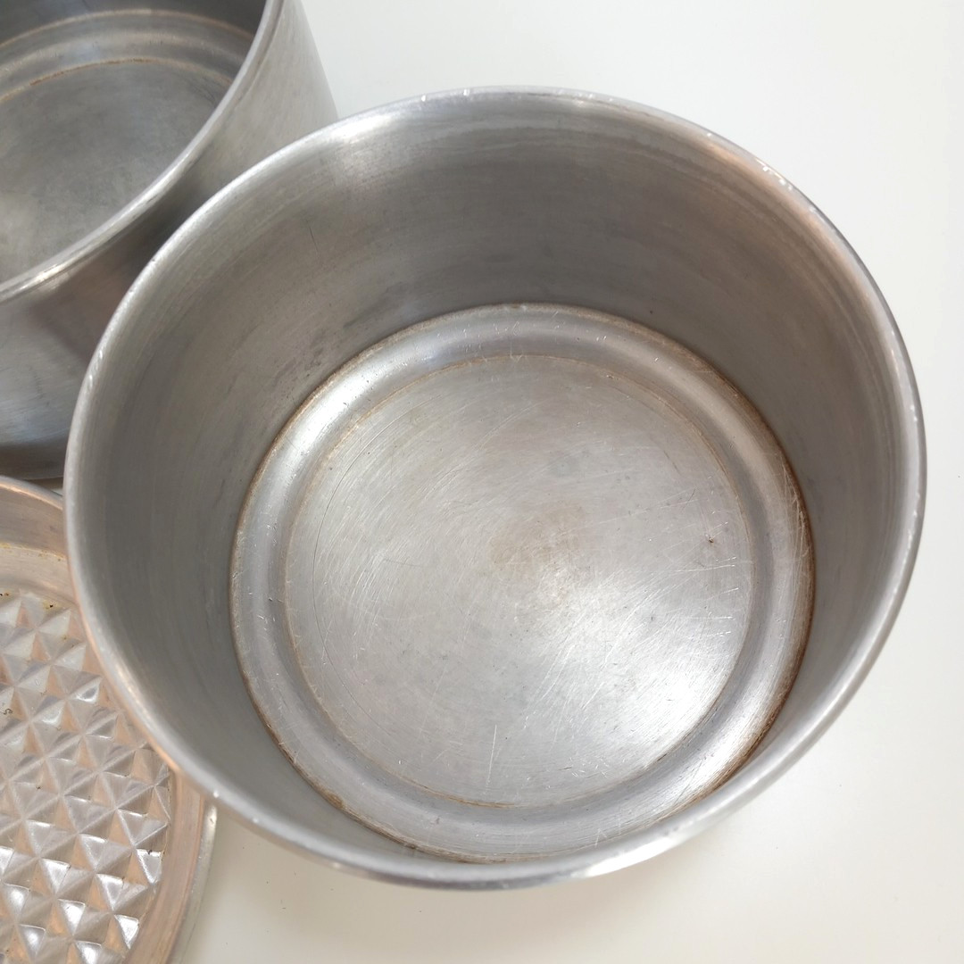 Vintage Mess Kit Aluminium Pots Camping Nesting Set 3
