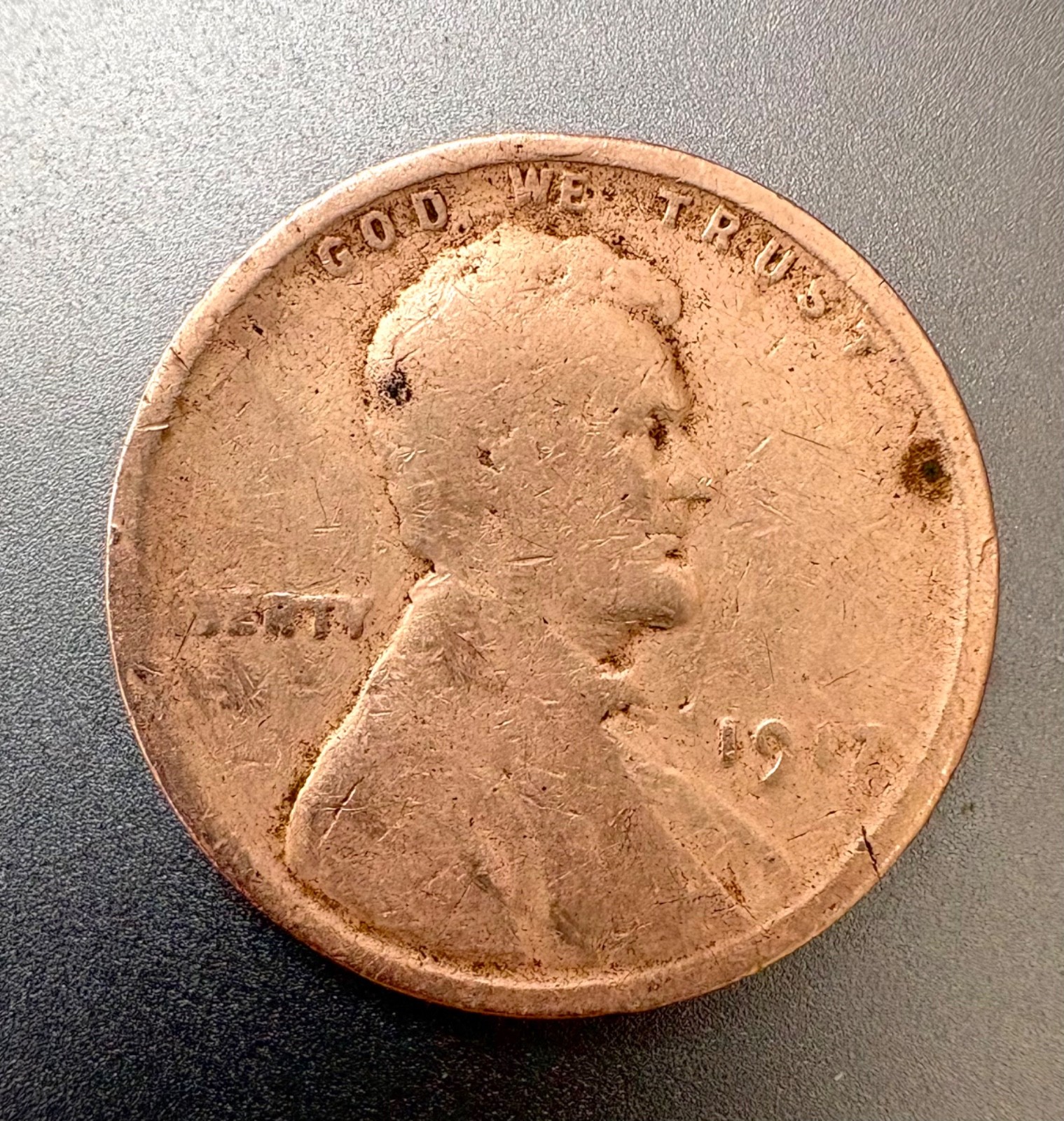 1917 Lincoln penny, cleaned, combined shipping, INV:2351