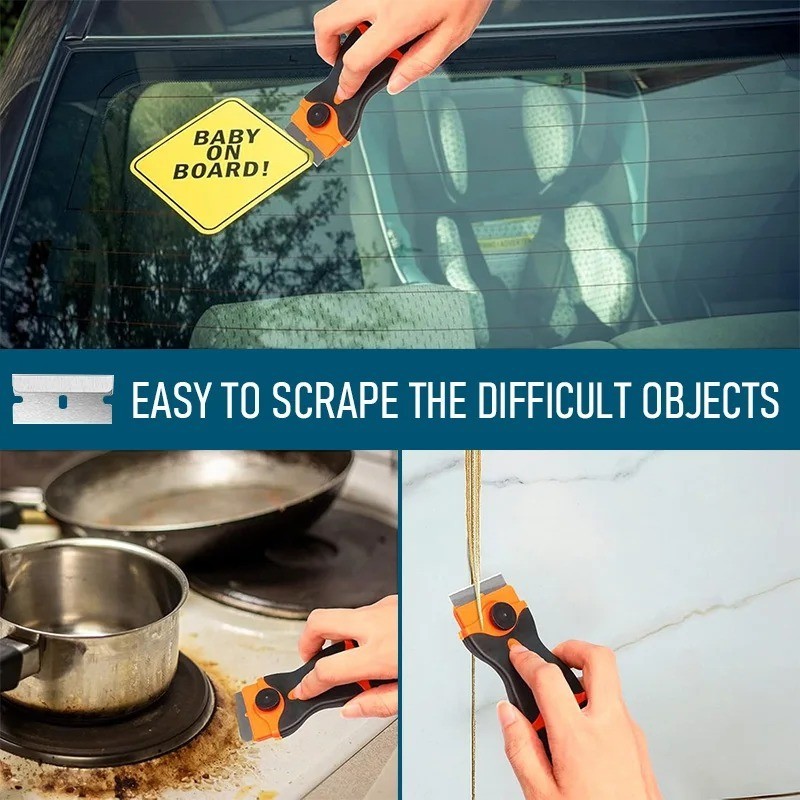Auto Glass Scraper Non-Scratch Plastic Razor Blade Car Window Tool