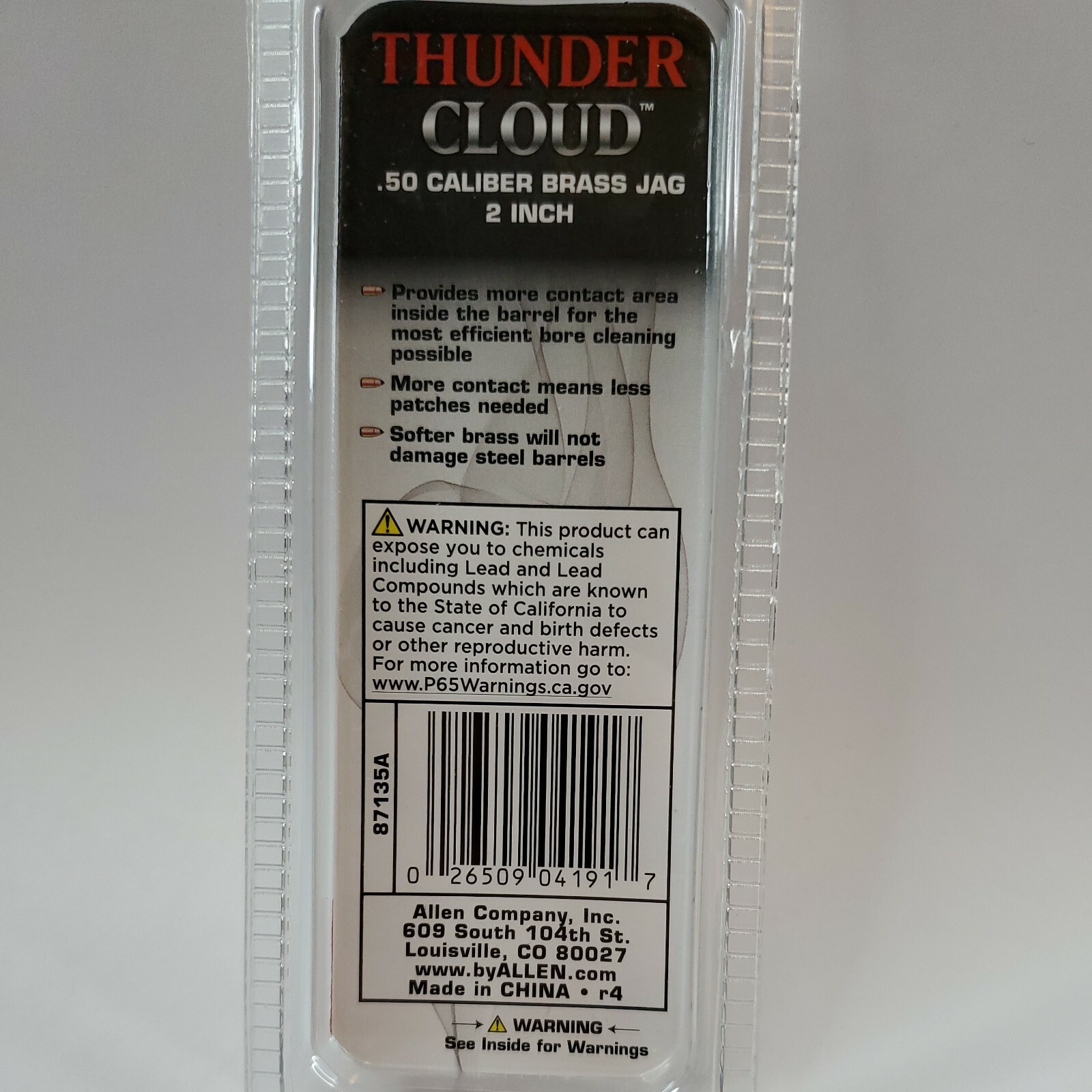 NEW ALLEN Thunder Cloud # 87135A Muzzleloader .50 Cal Brass Jag 10-32