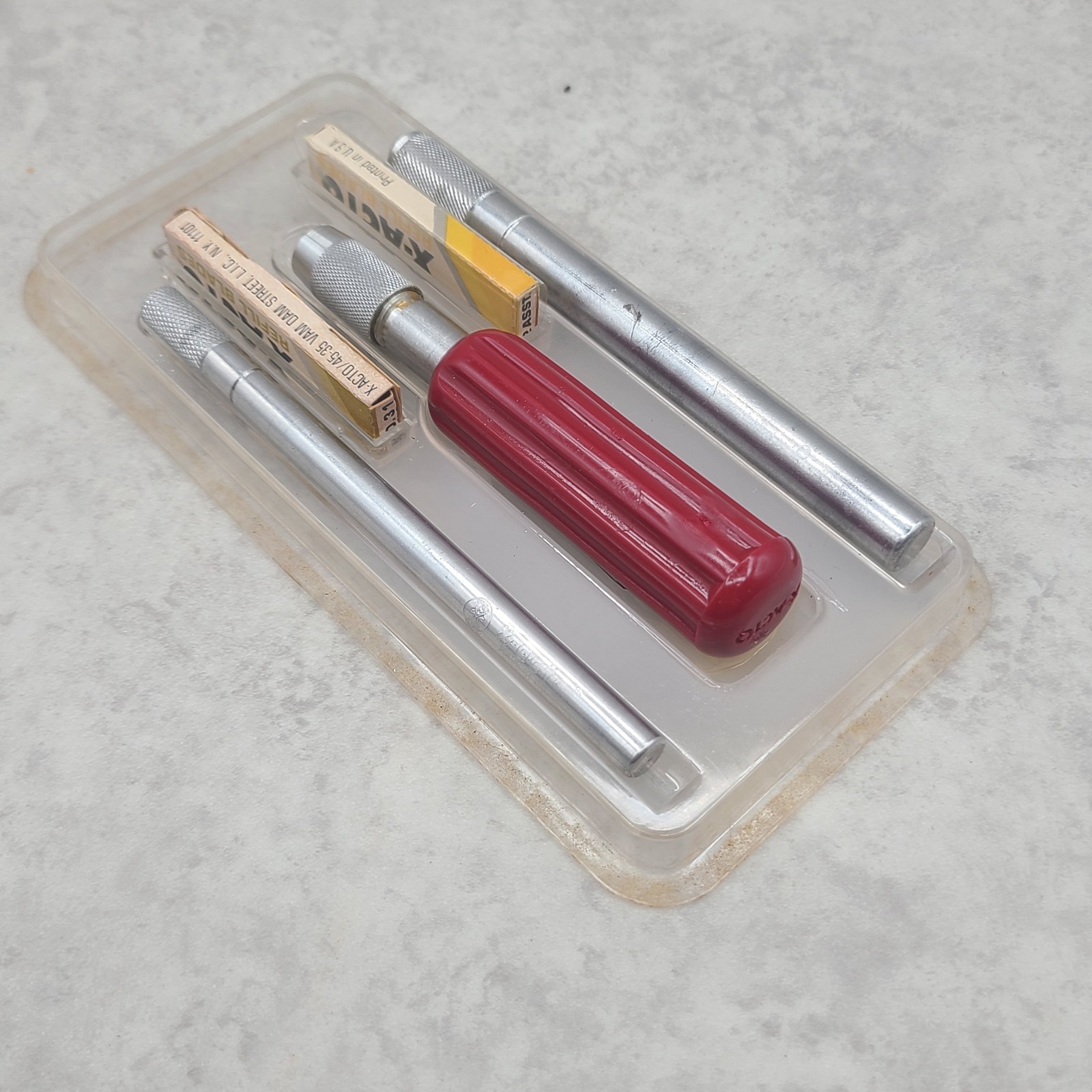 Vintage X-Acto 3 Knife Set w/10 Trimming/Cutting Razor Blades