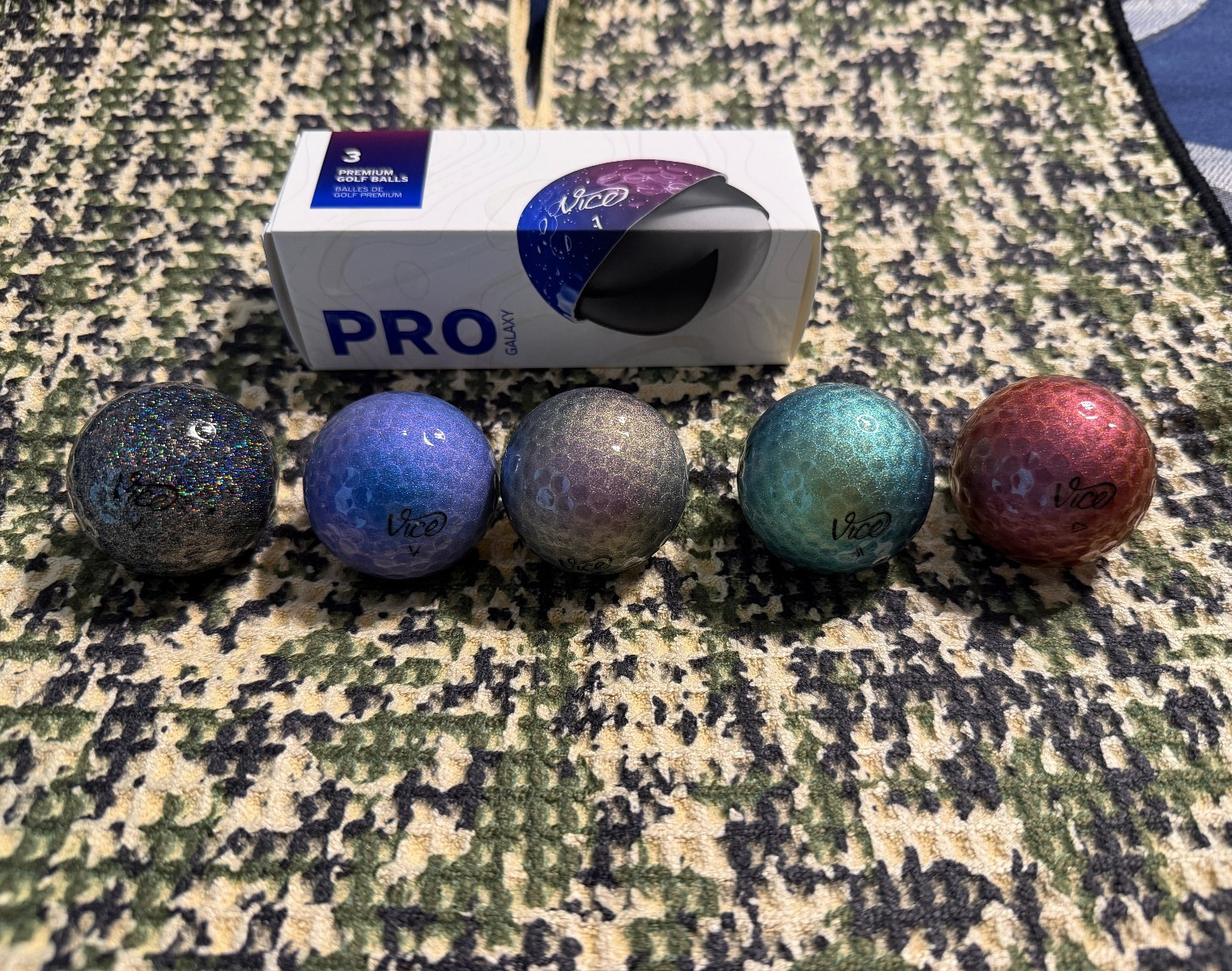 Vice Pro Cosmic Collection Set of 4 Golf Balls, (1 ) Moonrock, (3) Galaxy Balls