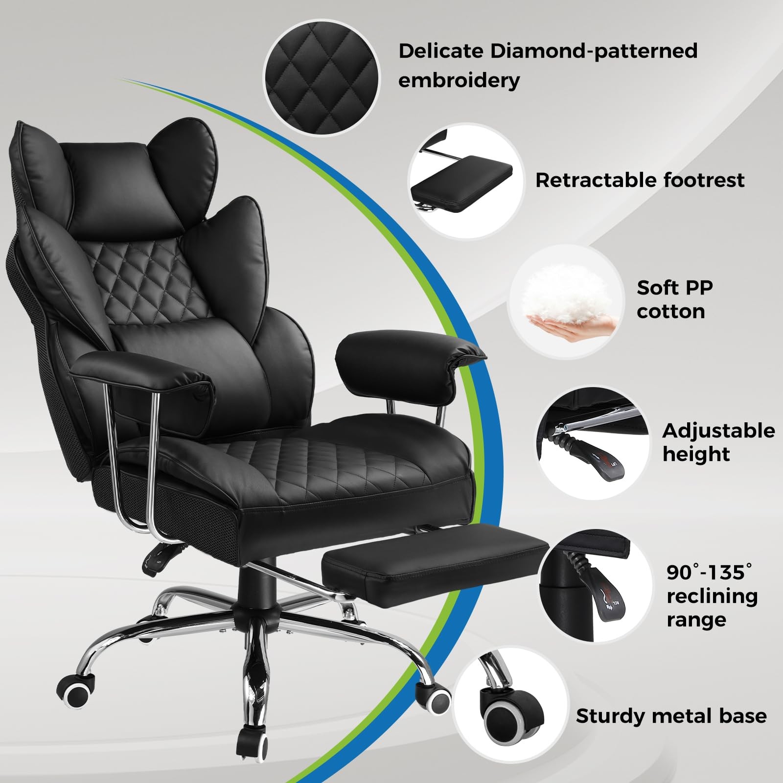 Gaming Chair,Office Chair with Pocket Spring Lumbar , Ergonomic Comfortable W...