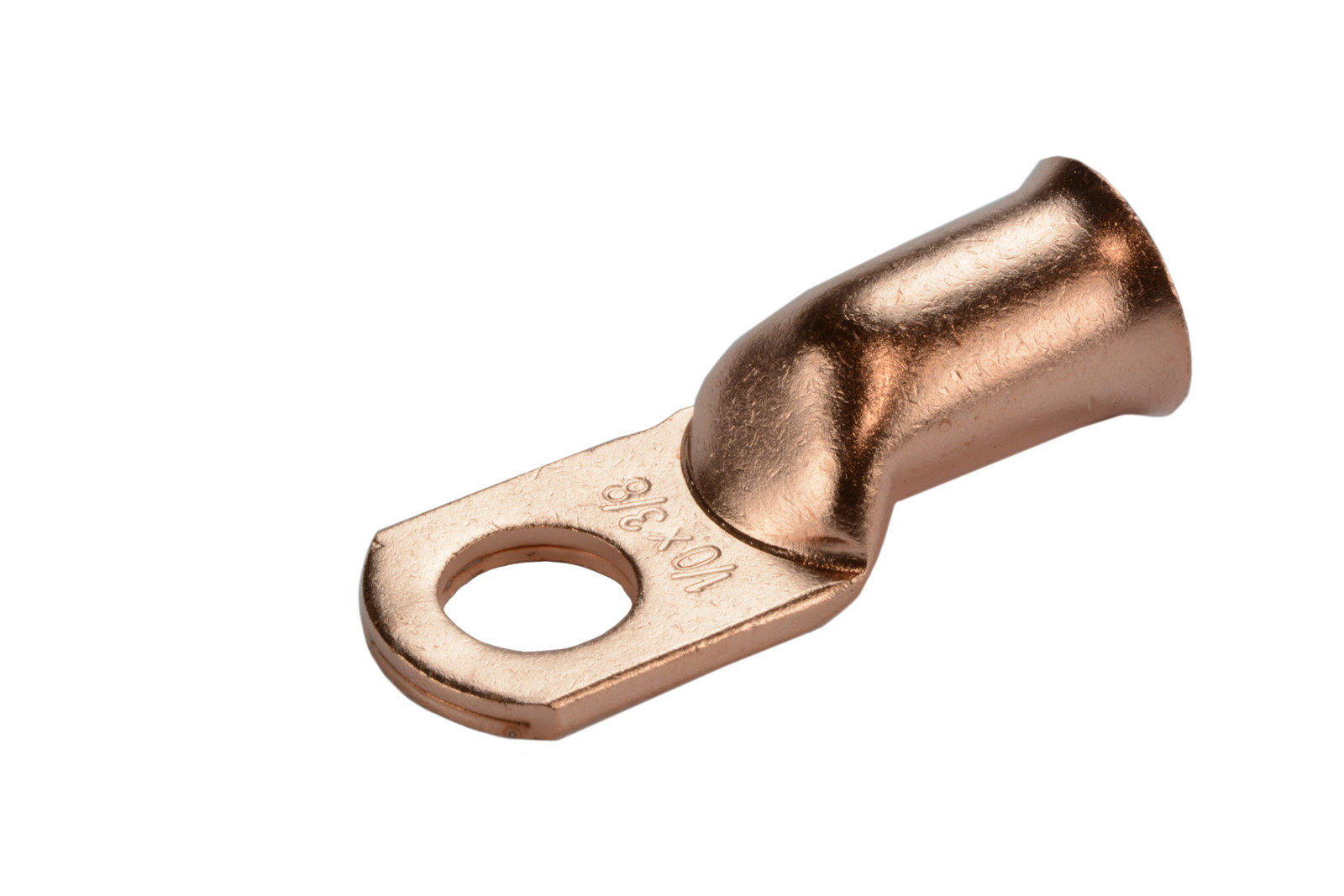 100 Lot 1/0 3/8" Hole Ring Terminal Lug Bare Copper Uninsulated AWG Gauge