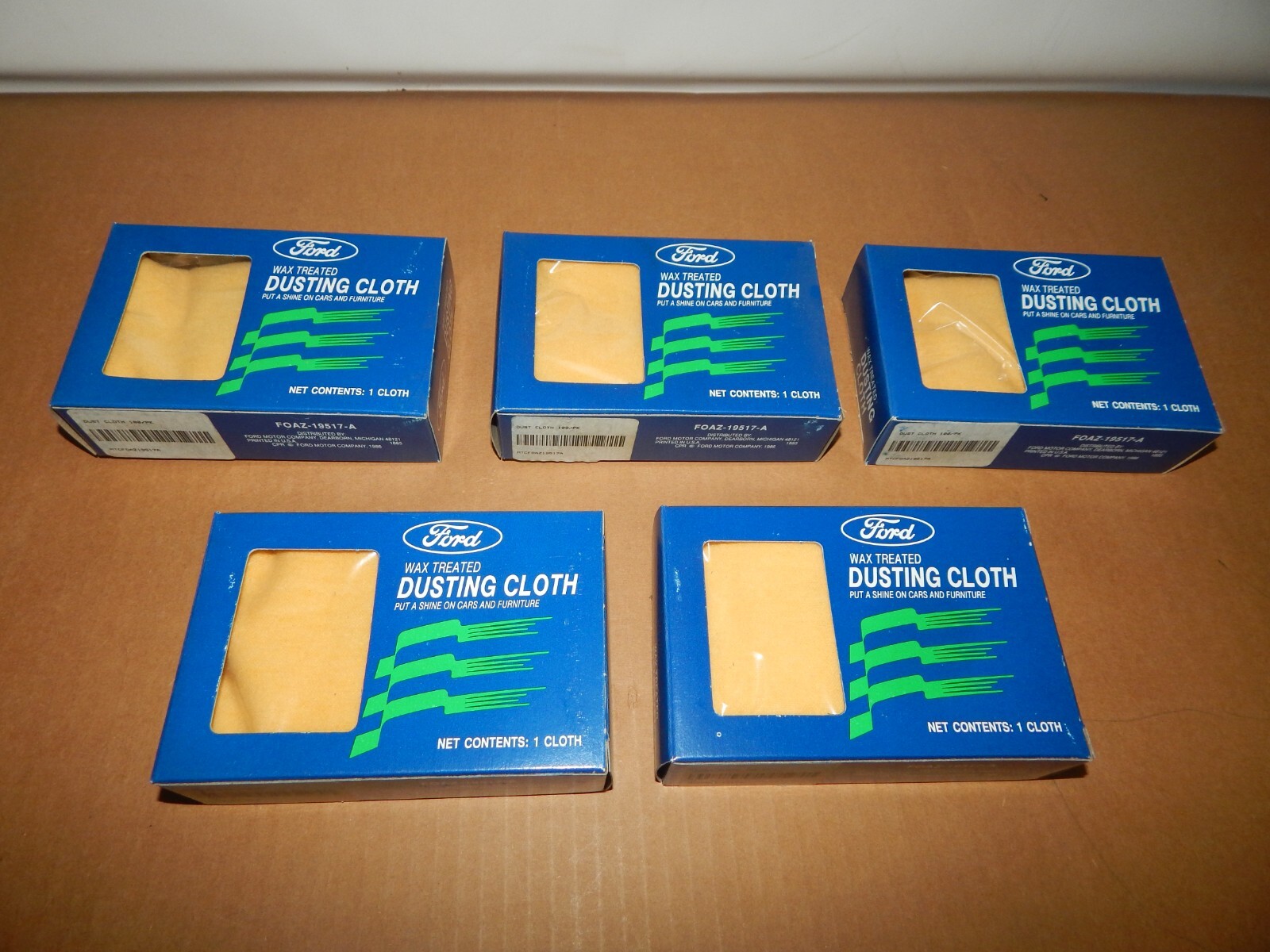 Lot of 5 New OEM NOS Ford Genuine Wax Treated Dusting Cloth Car Truck FOAZ19517A