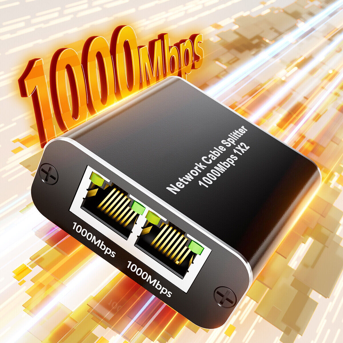 Gigabit 1000Mbps RJ45 Splitter 1X2 Ethernet cable 1 in2 out Network Splitter PC